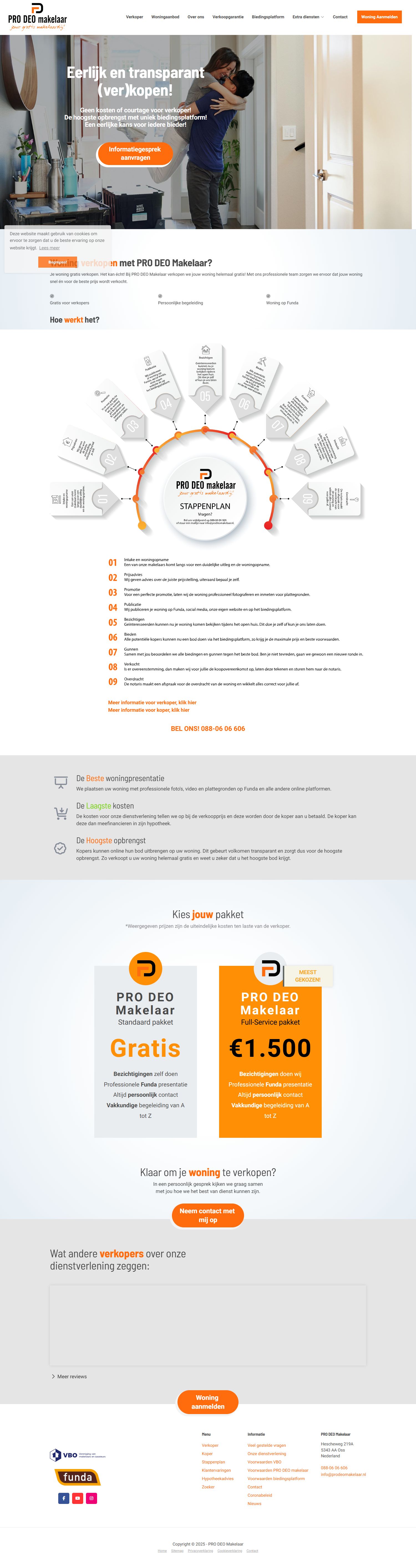 Screenshot van de website van www.prodeomakelaar.nl