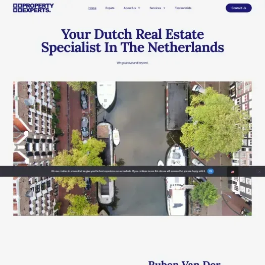 Screenshot van de website van www.propertyexperts.nl