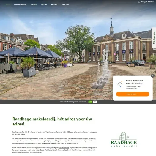 Screenshot of the website of www.raadhage.nl