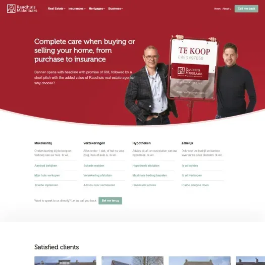 Capture d'écran du site web de www.raadhuismakelaars.nl