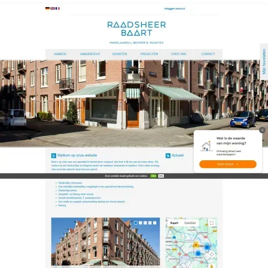 Screenshot of the website of www.raadsheerbaart.nl