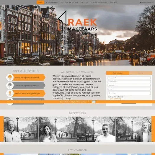 Capture d'écran du site web de www.raekmakelaars.nl
