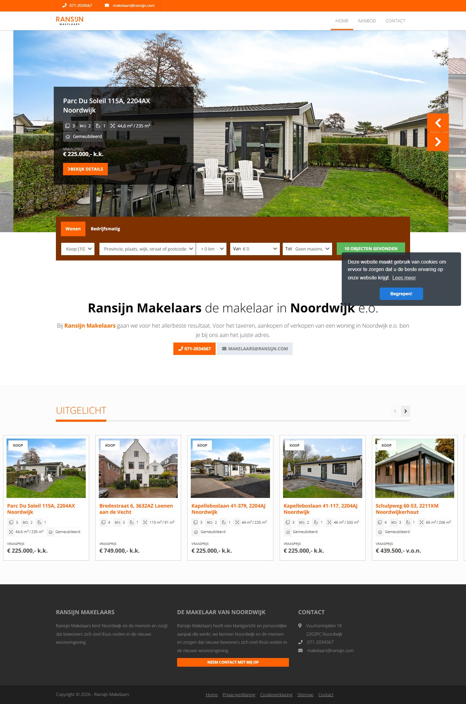 Screenshot van de website van www.ransijn.com