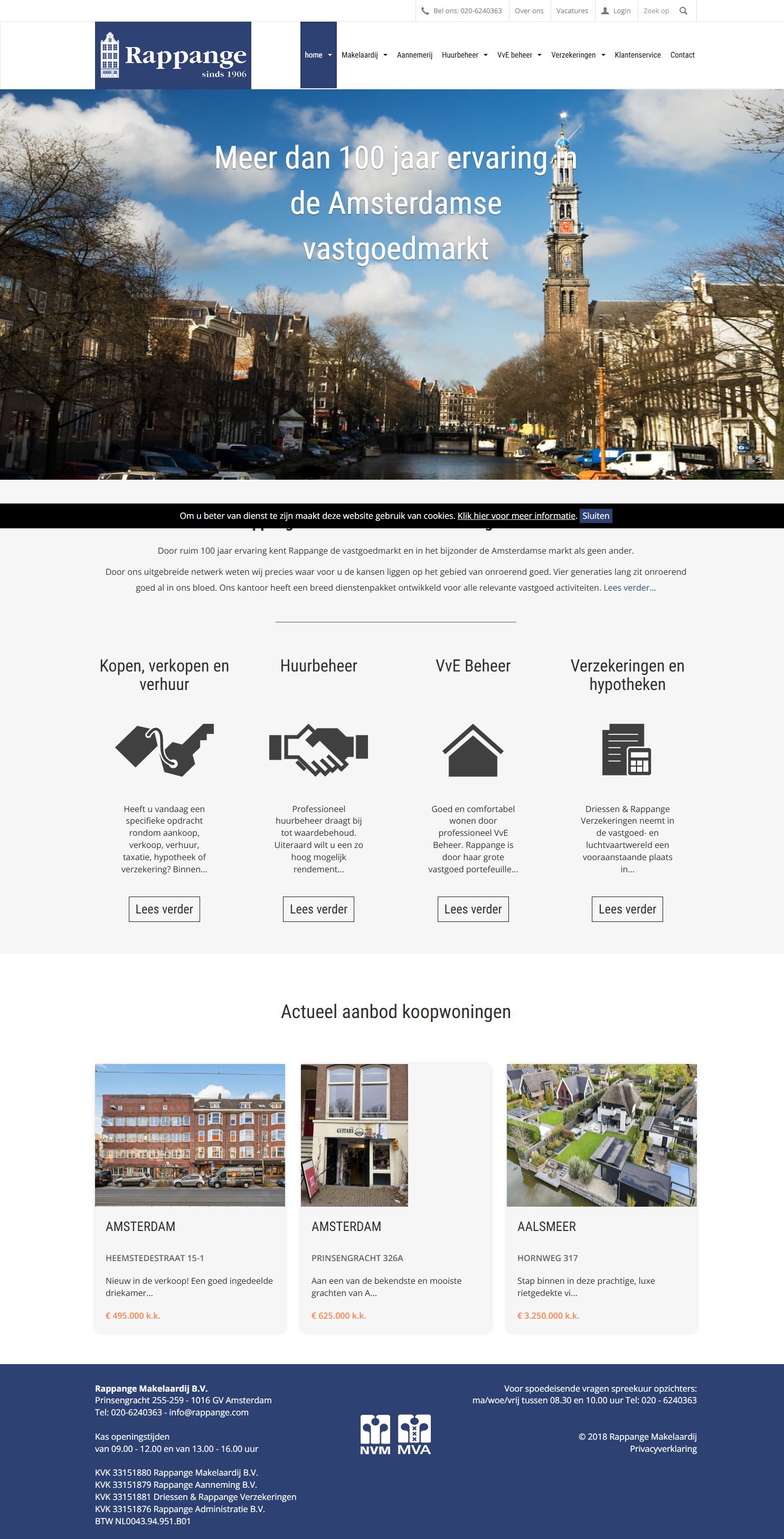 Screenshot van de website van www.rappange.com