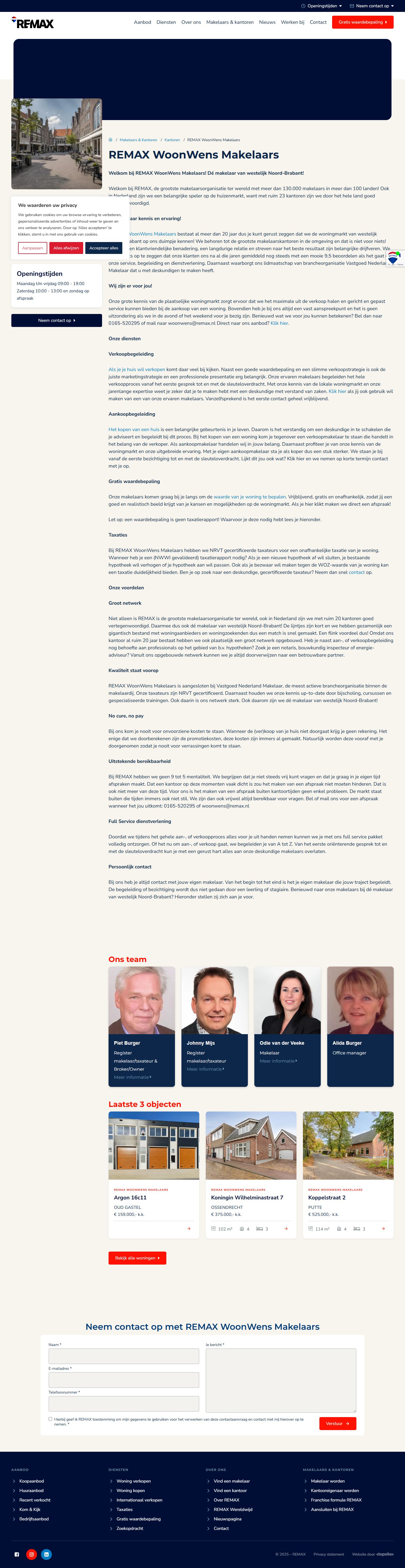 Screenshot van de website van www.woonwensmakelaars.nl