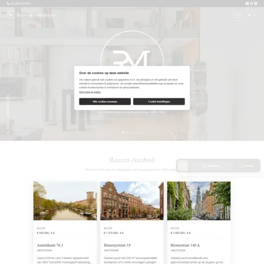 Screenshot of the website of www.recourtmakelaars.nl