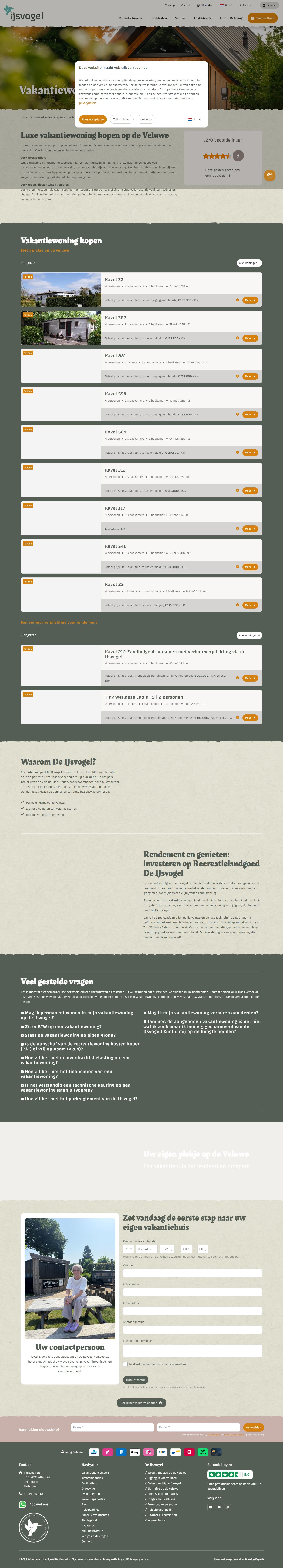 Screenshot van de website van www.deijsvogel.nl