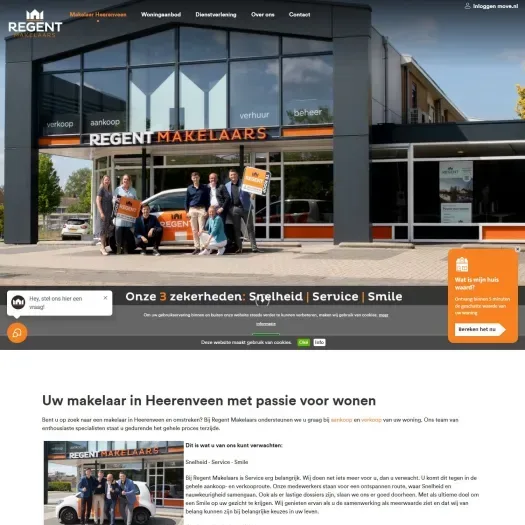 Capture d'écran du site web de www.regentmakelaars.nl