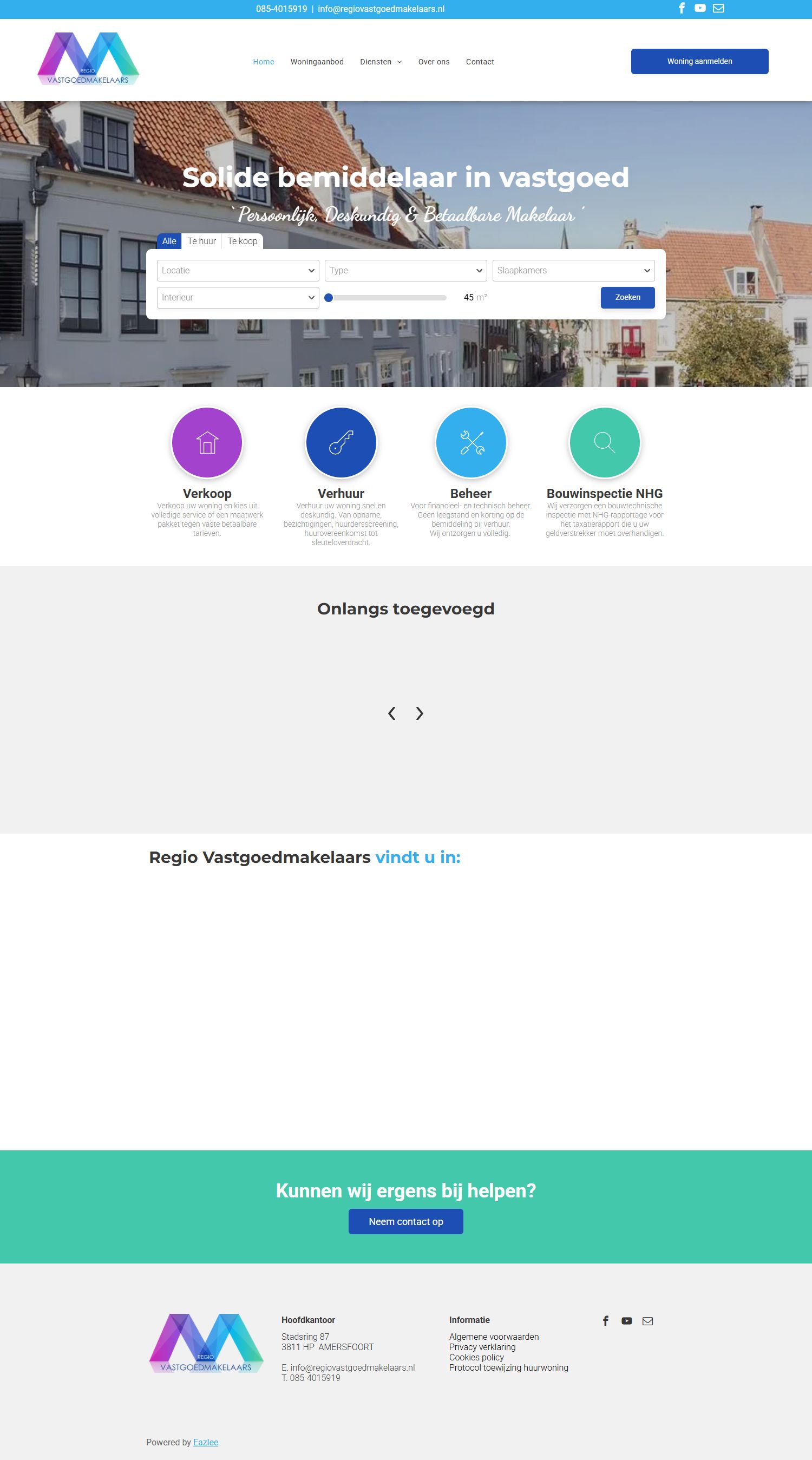 Screenshot van de website van www.regiovastgoedmakelaars.nl