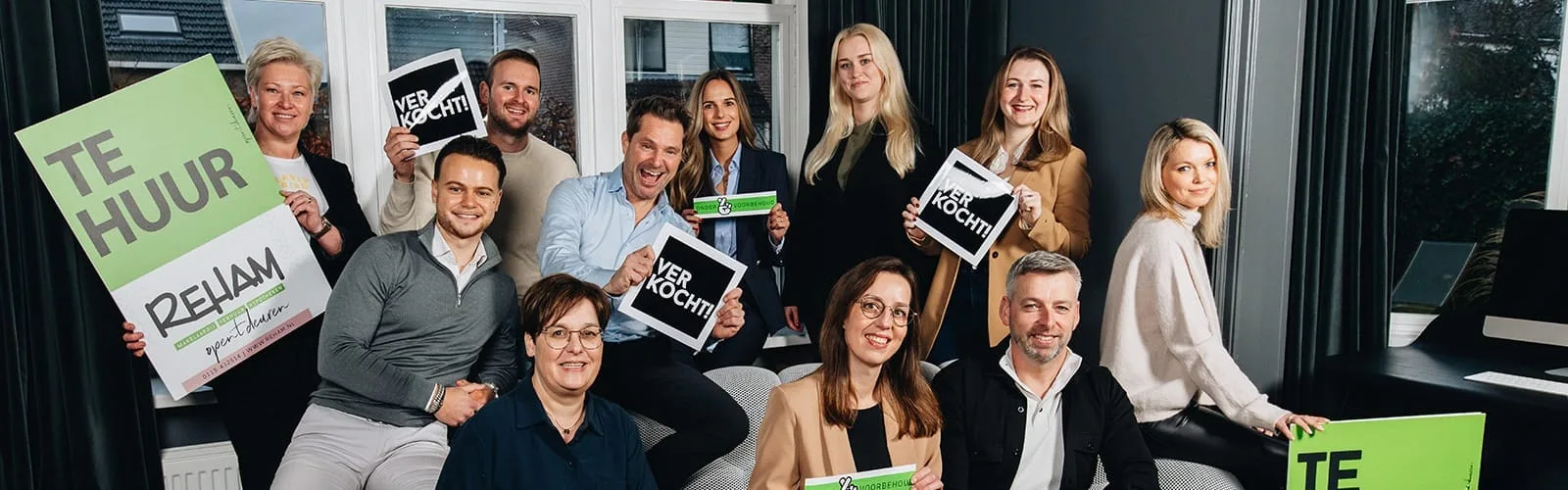 Team foto van Reham makelaars & taxateurs
