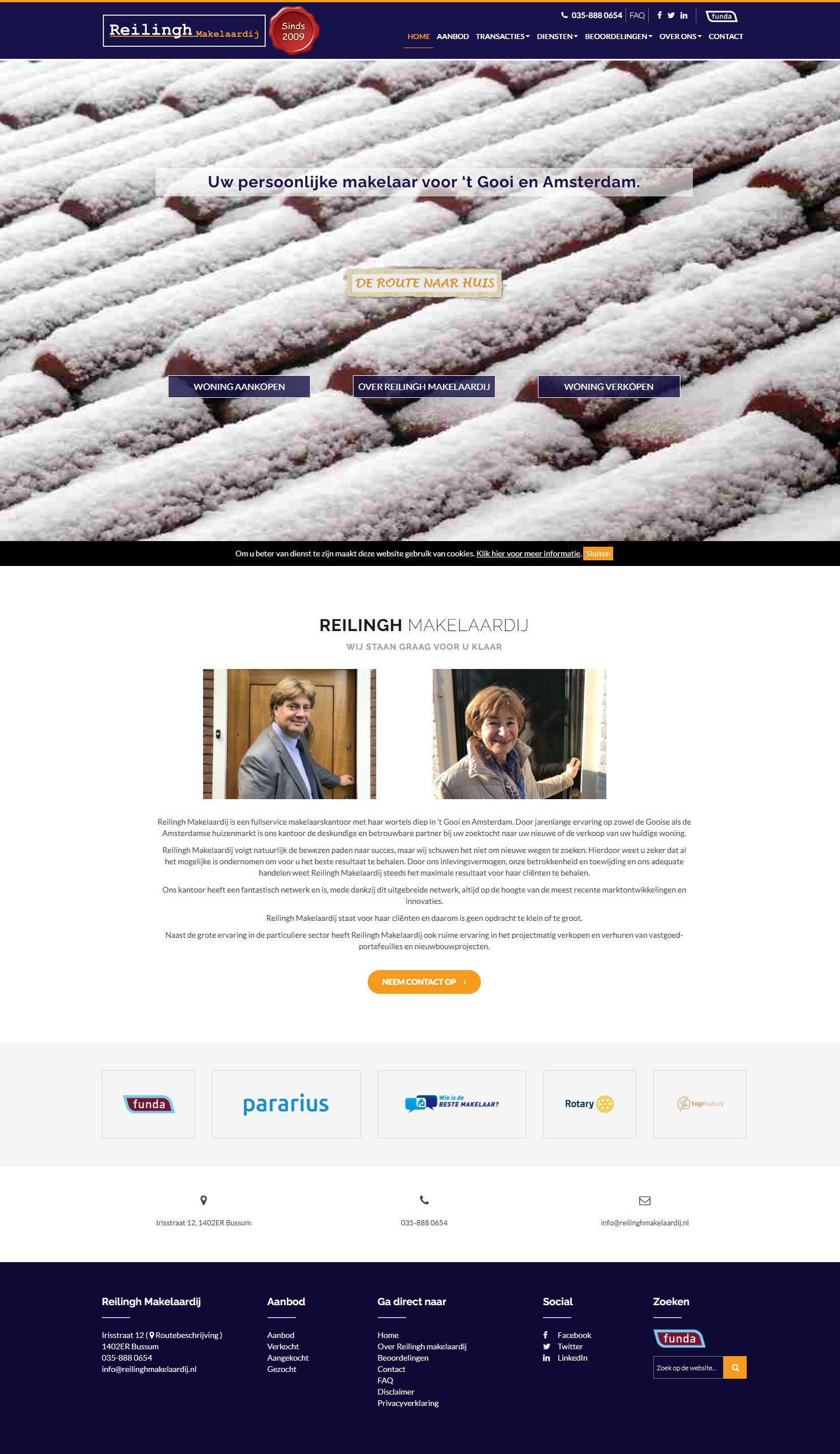 Screenshot van de website van www.reilinghmakelaardij.nl