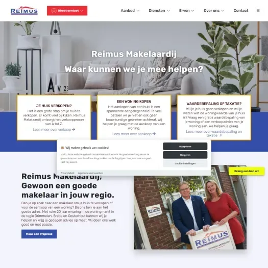 Screenshot der Website von www.reimus-makelaardij.nl