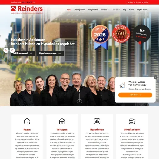 Capture d'écran du site web de www.reindersmakelaars.nl