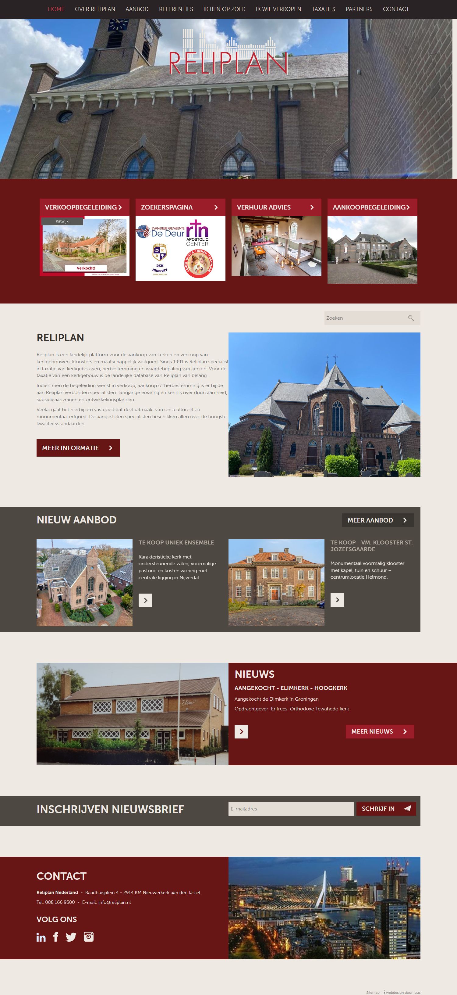 Screenshot van de website van www.reliplan.nl