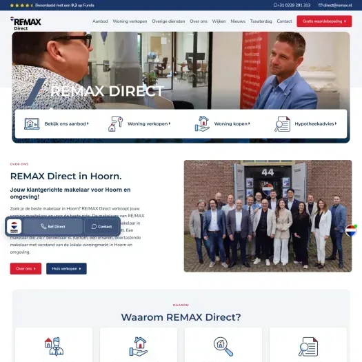 Screenshot of the website of www.makelaar-hoorn.remax.nl