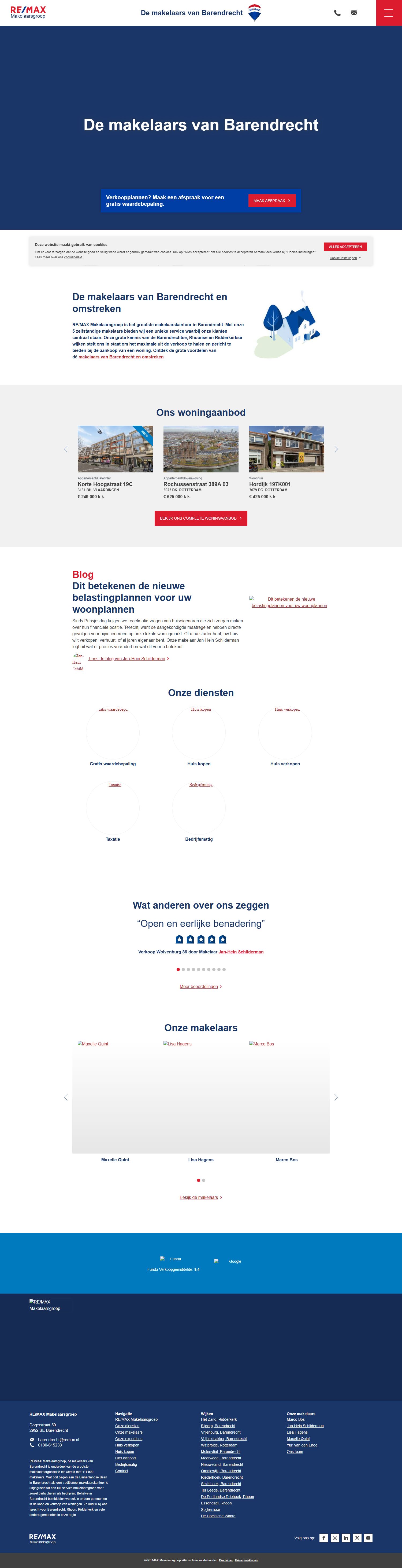 Screenshot van de website van www.remax-mg.nl