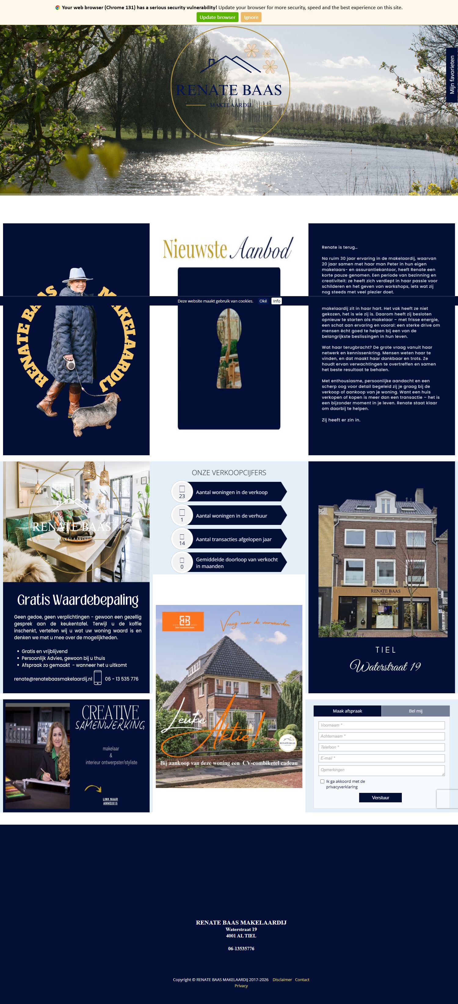 Screenshot van de website van www.renatebaasmakelaardij.nl
