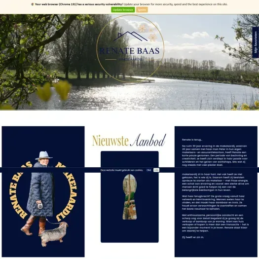 Screenshot van de website van www.renatebaasmakelaardij.nl