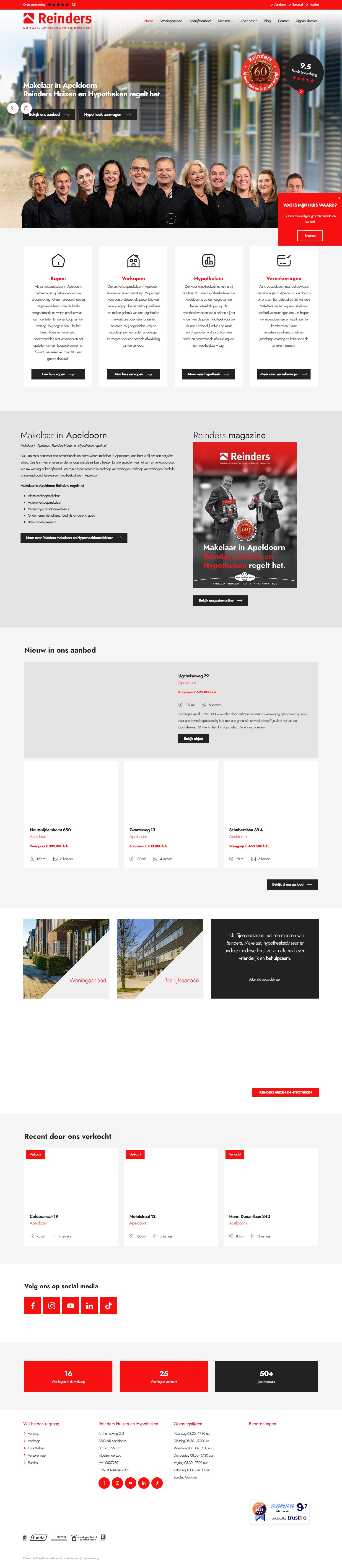 Screenshot van de website van www.residencevastgoed.nl