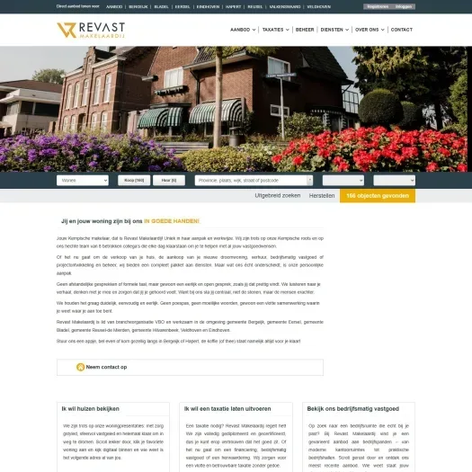 Screenshot van de website van www.revastmakelaardij.nl