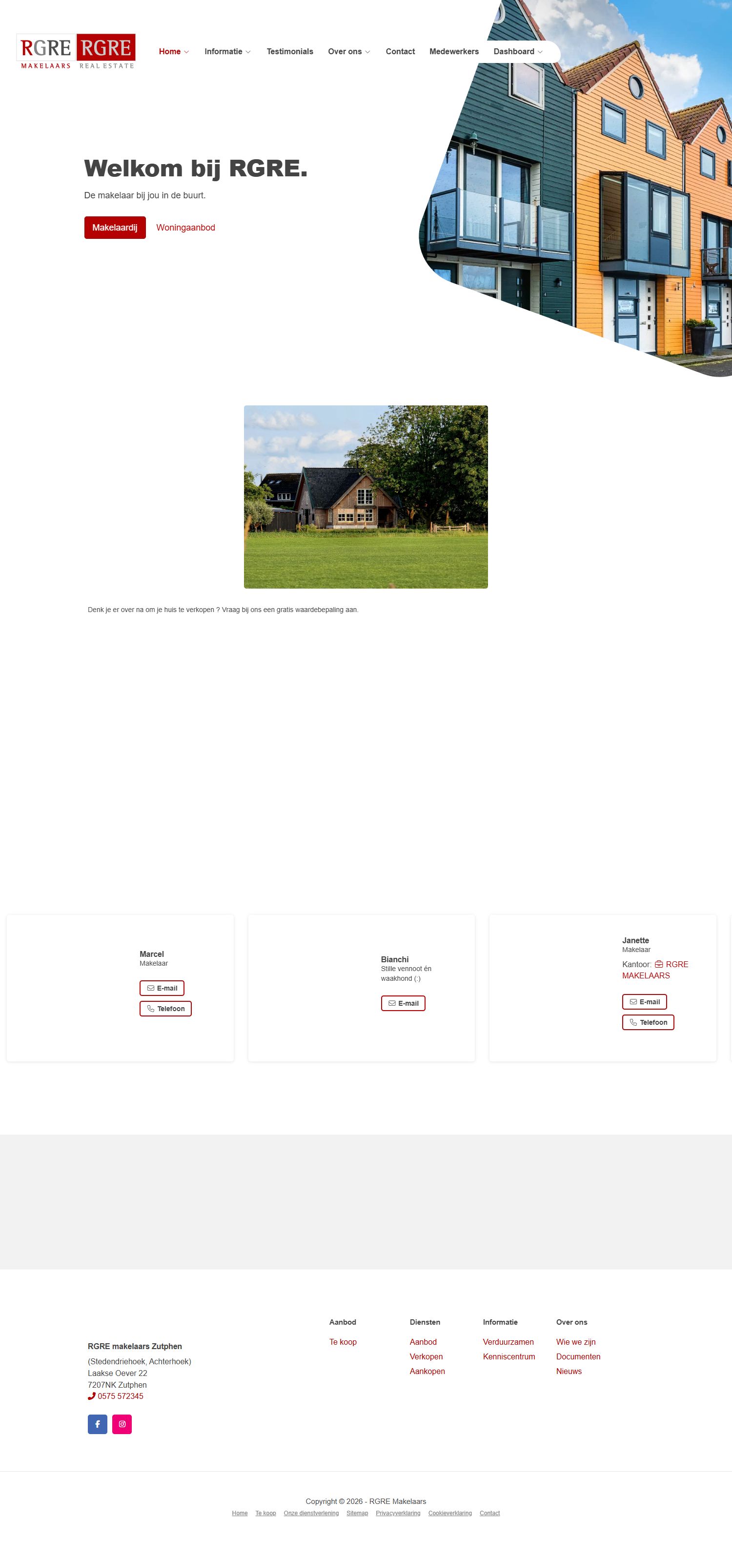 Screenshot van de website van www.rgre.nl