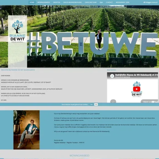 Screenshot der Website von www.riannedewit.nl