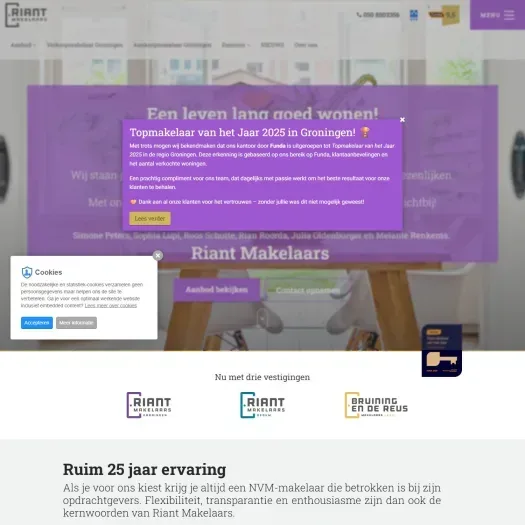 Screenshot of the website of www.riantmakelaars.nl