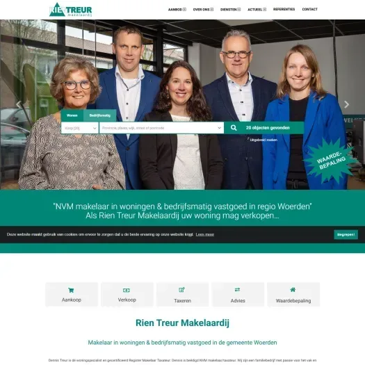 Screenshot van de website van www.rientreur.nl