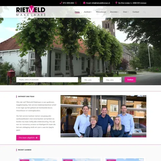 Screenshot of the website of www.rietveldlimmen.nl