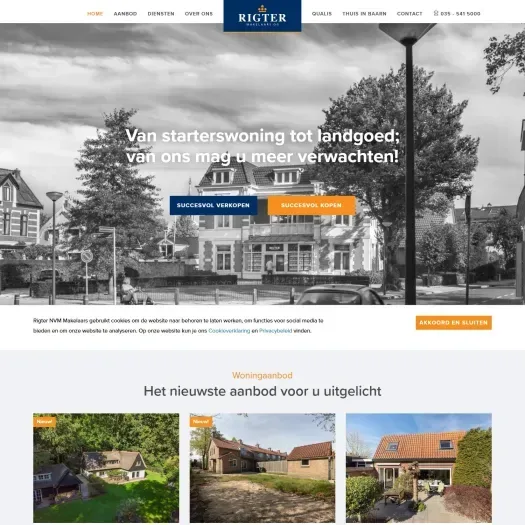 Screenshot van de website van www.rigter.nl