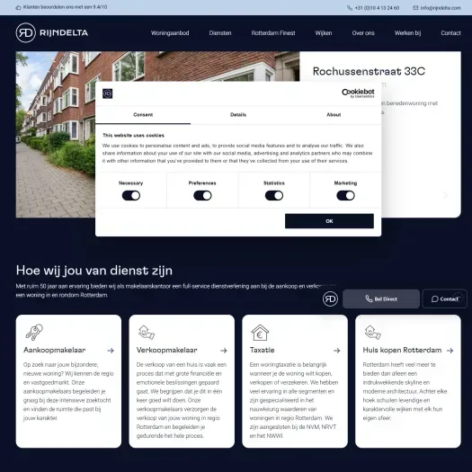 Screenshot van de website van www.rijndelta.com
