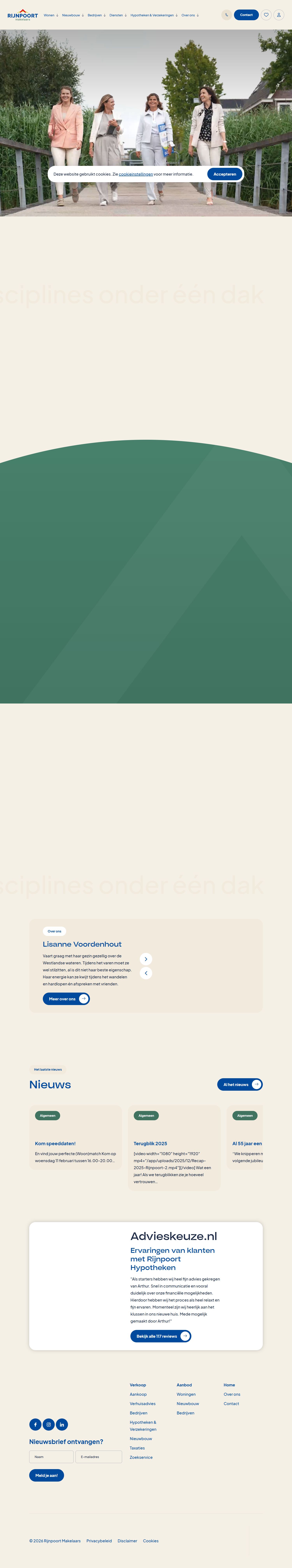 Screenshot van de website van www.rijnpoort.nl