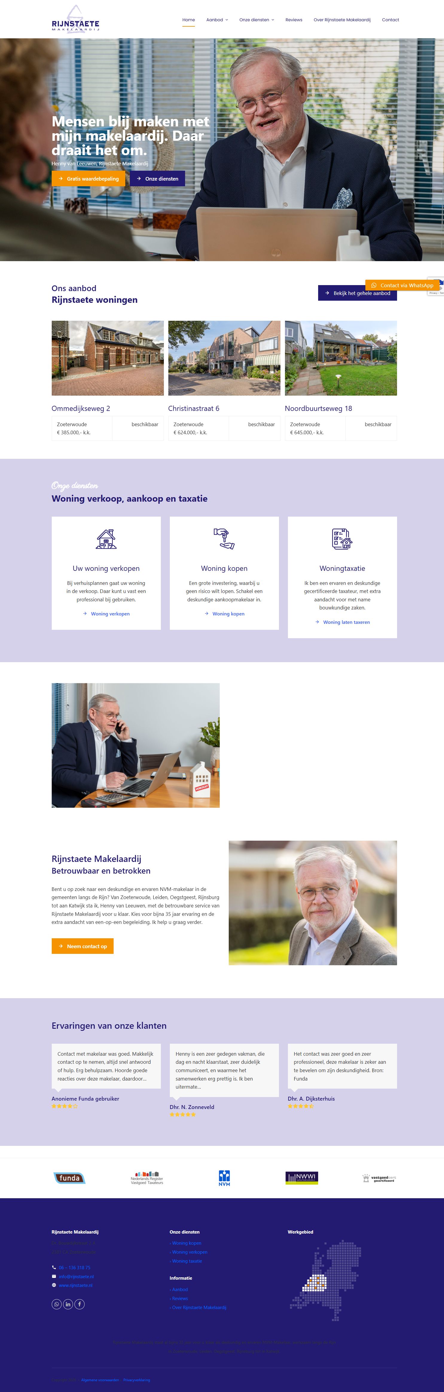 Screenshot van de website van www.rijnstaete.nl