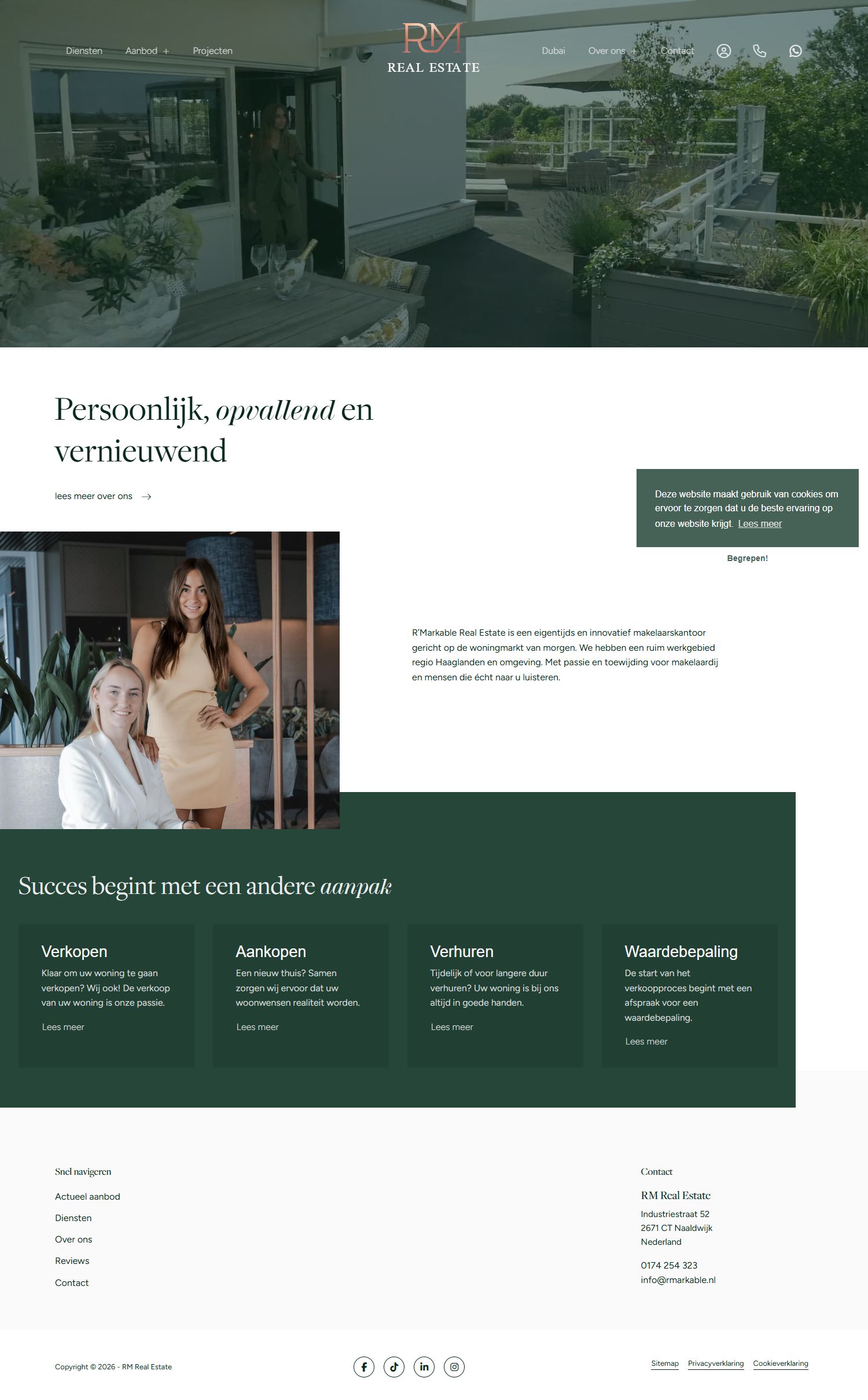 Screenshot van de website van www.rmarkable.nl