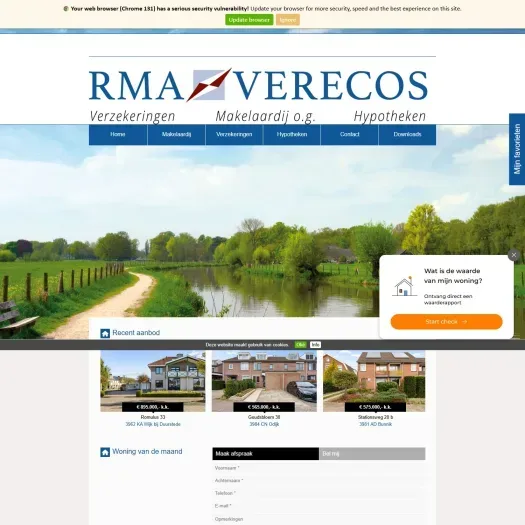 Screenshot van de website van www.rmaverecos.nl