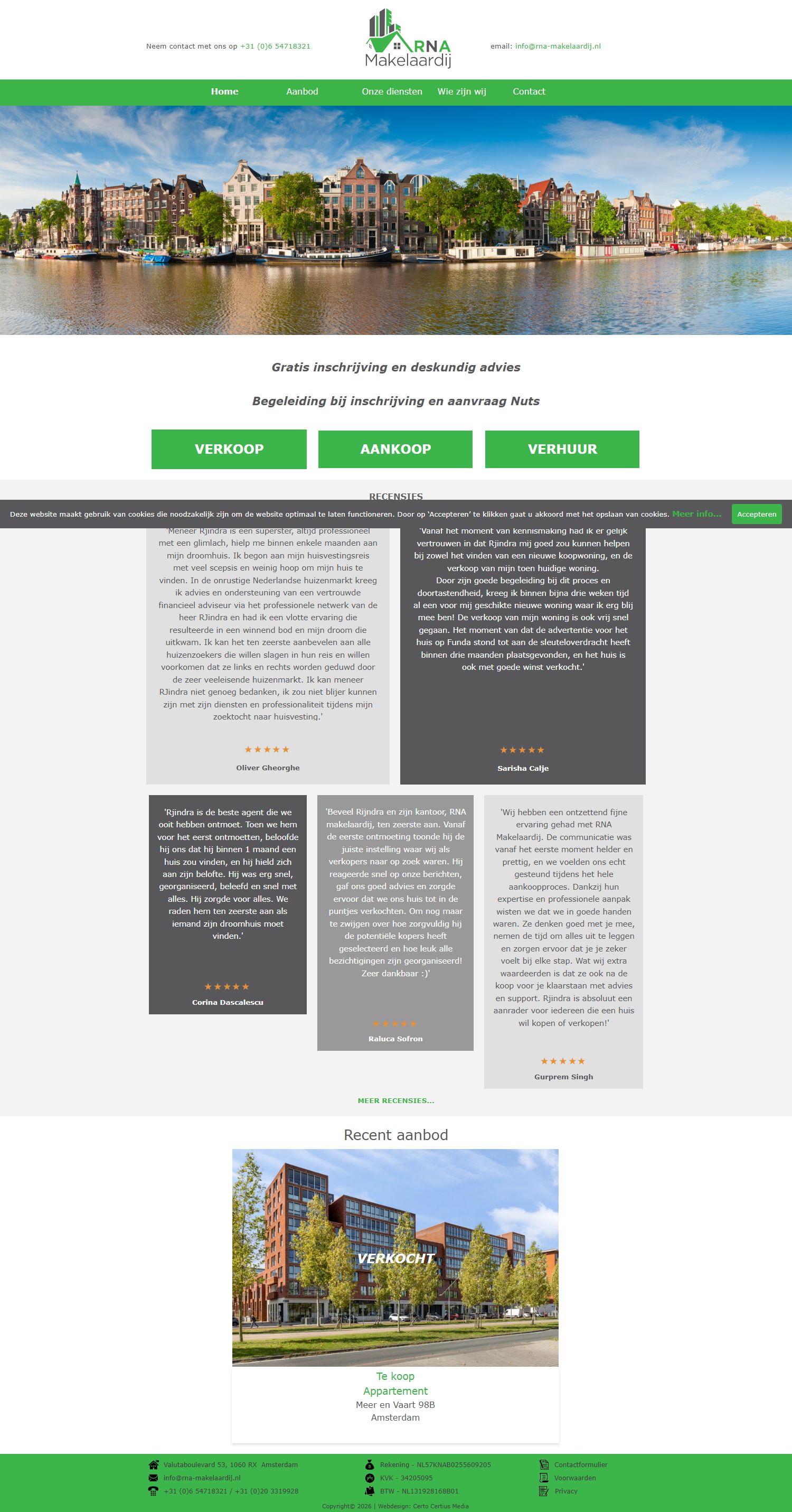 Screenshot van de website van www.rna-makelaardij.nl