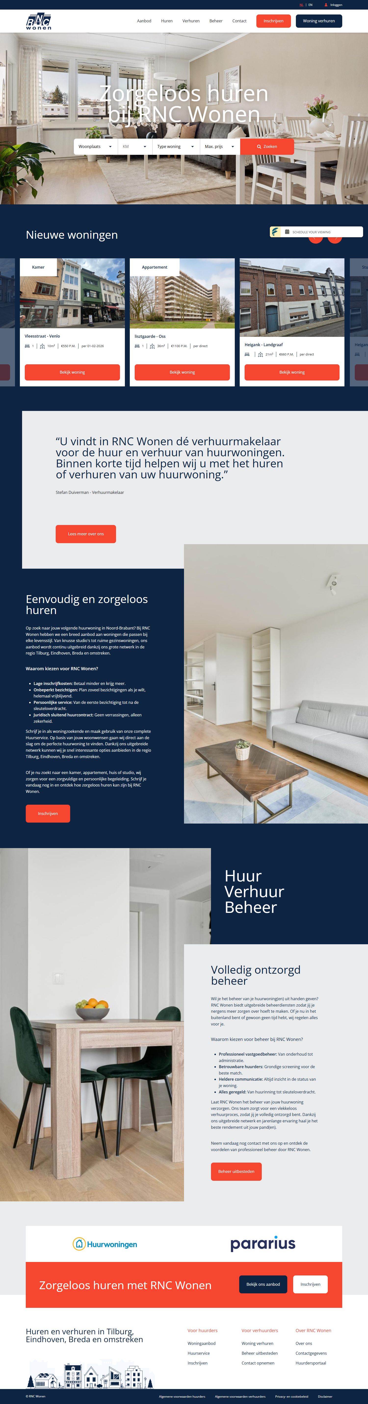 Screenshot van de website van www.rncwonen.nl