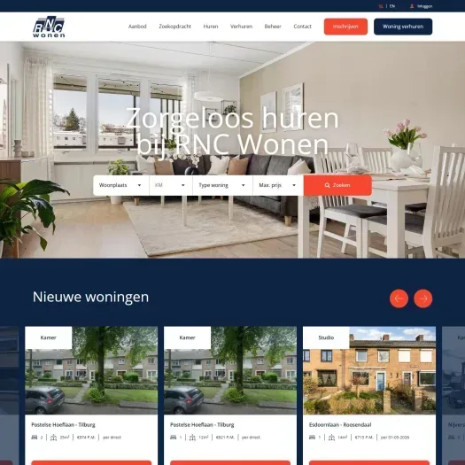 Screenshot van de website van www.rncwonen.nl