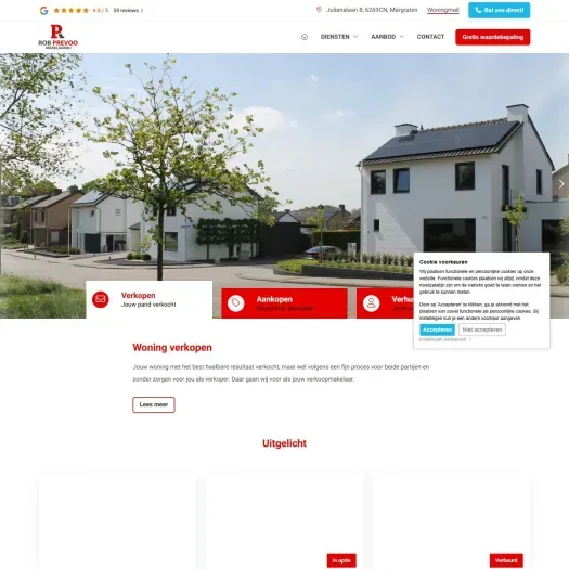 Screenshot van de website van www.robprevoo.nl