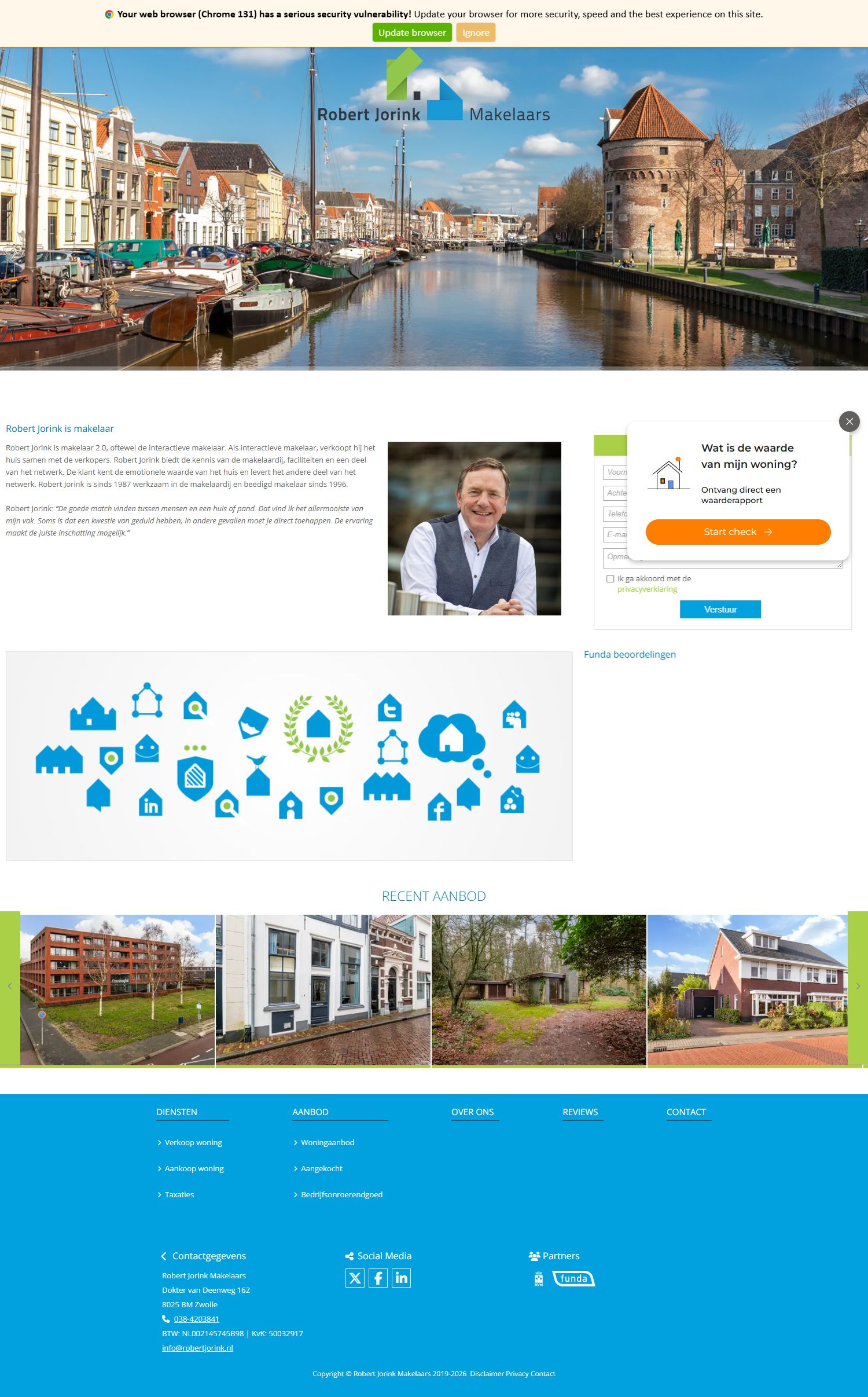 Screenshot van de website van www.robertjorink.nl