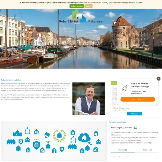 Screenshot van de website van www.robertjorink.nl