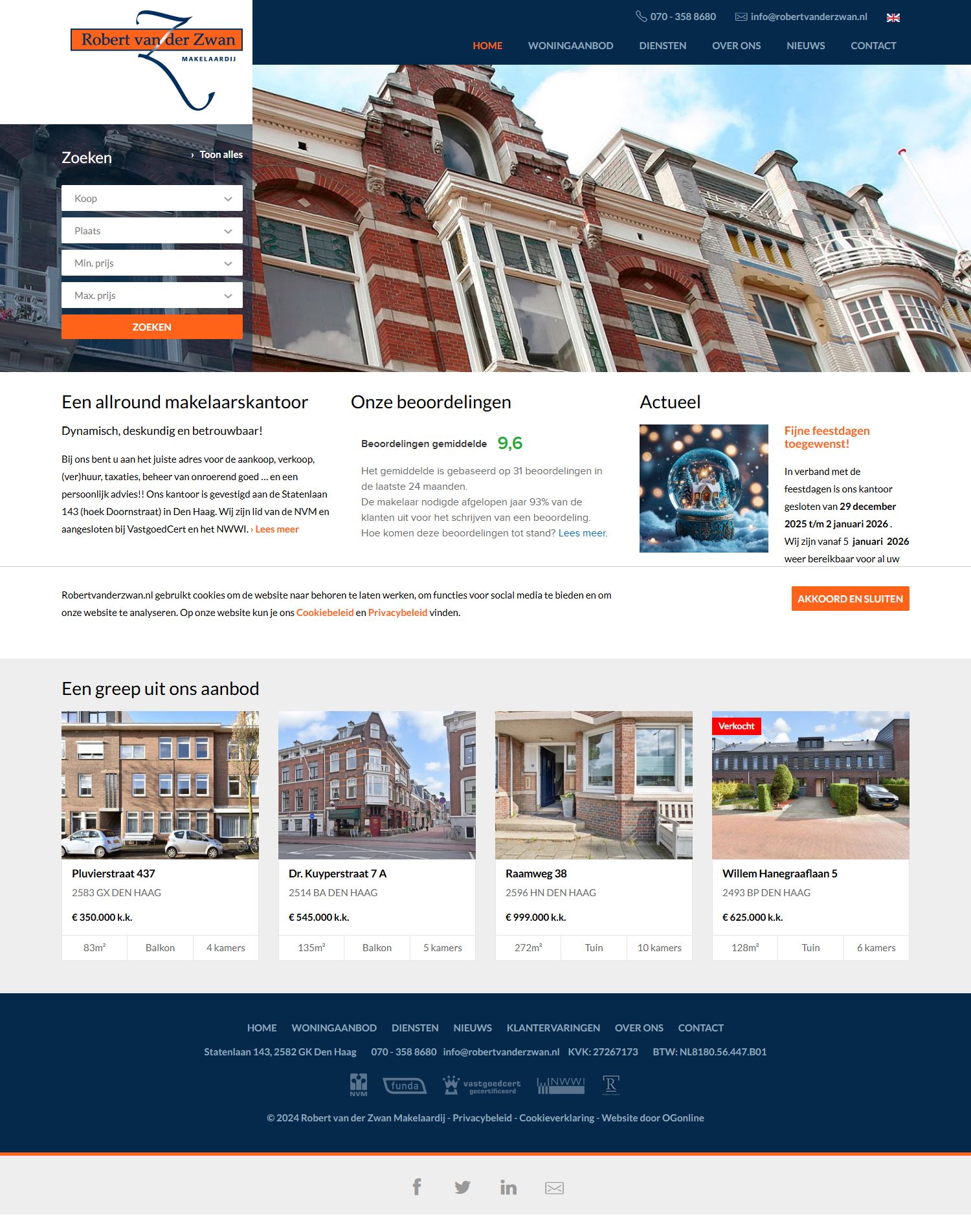 Kantoorfoto Robert van der Zwan Makelaardij B.V.