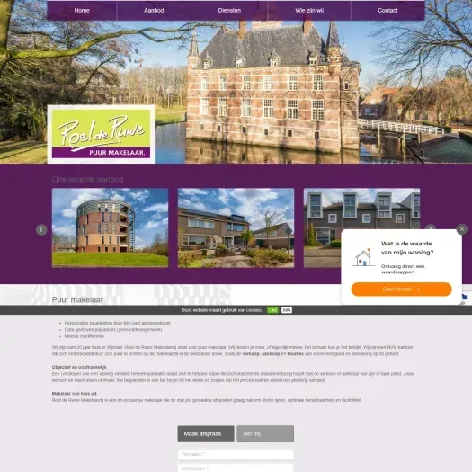 Screenshot van de website van www.roelderuwe.nl