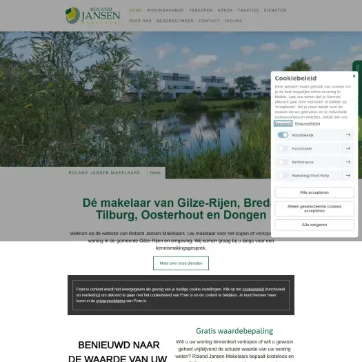 Screenshot van de website van www.rolandjansenmakelaars.nl