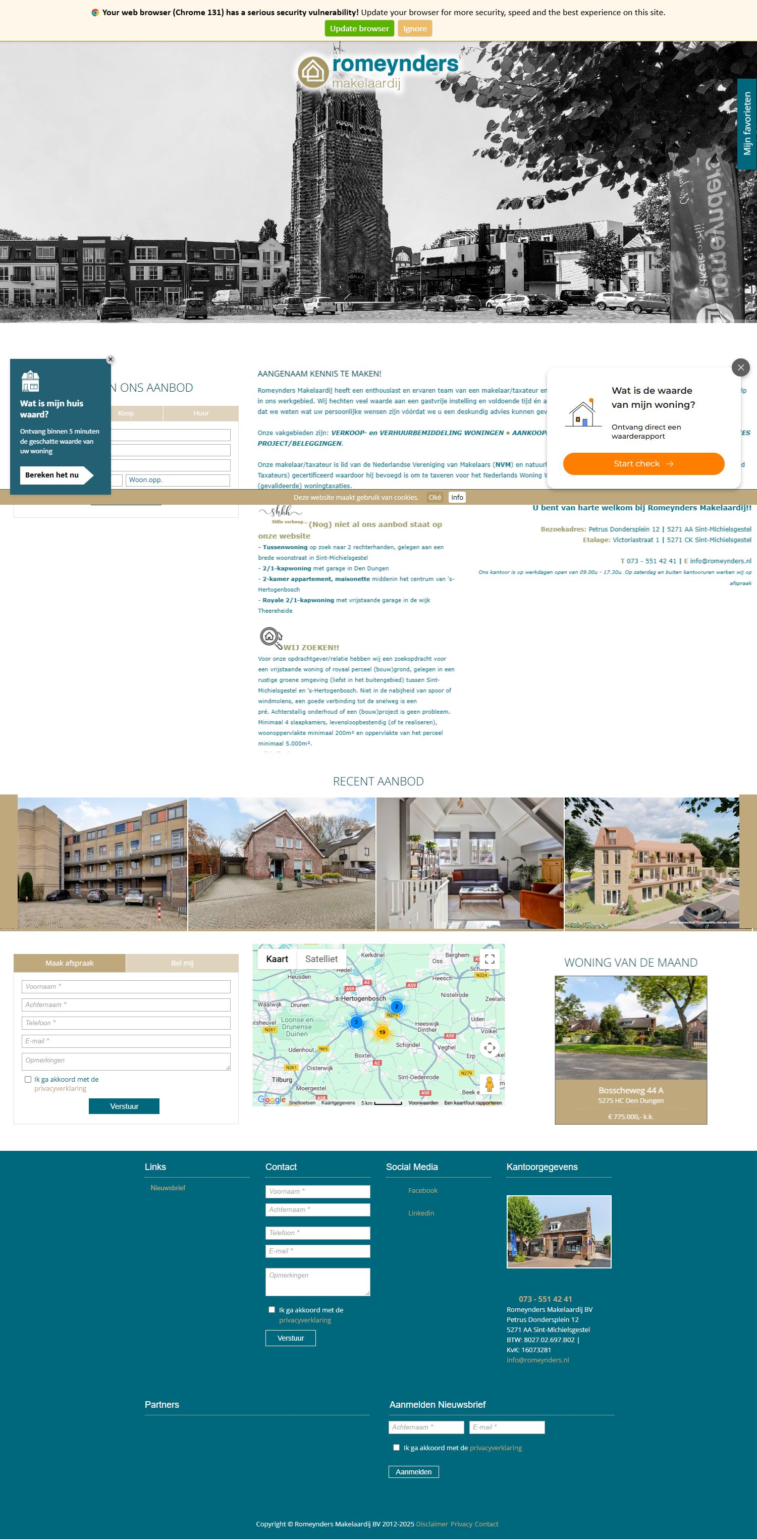 Screenshot van de website van www.romeynders.nl