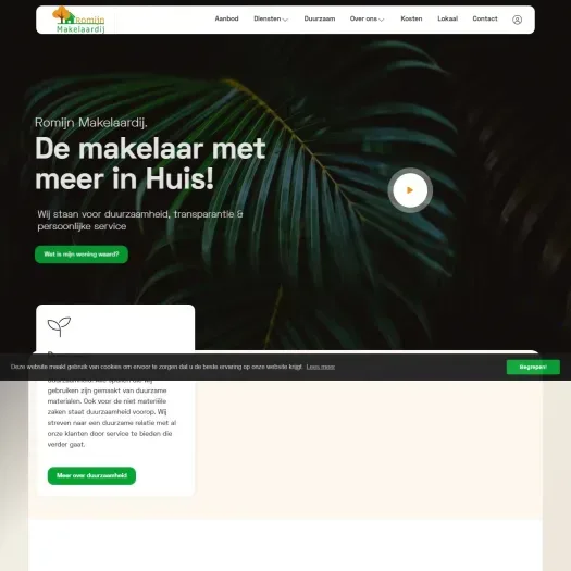 Screenshot van de website van www.romijnmakelaardij.nl