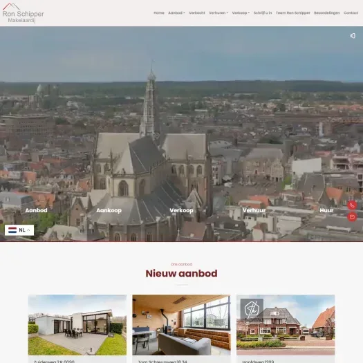Capture d'écran du site web de www.ronschippermakelaardij.nl