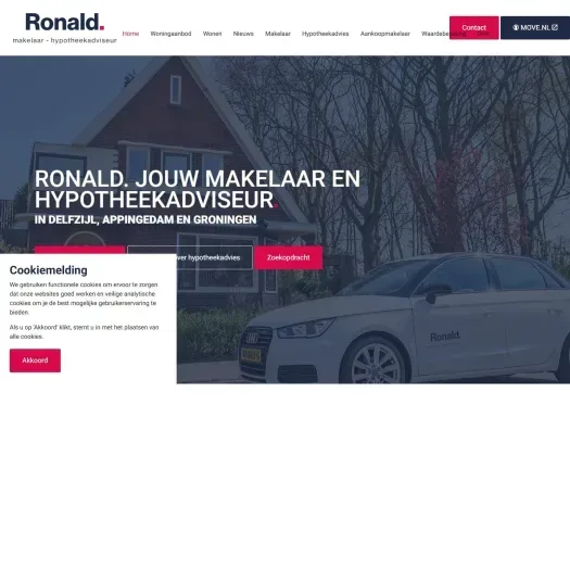 Capture d'écran du site web de ronaldmakelaar.nl