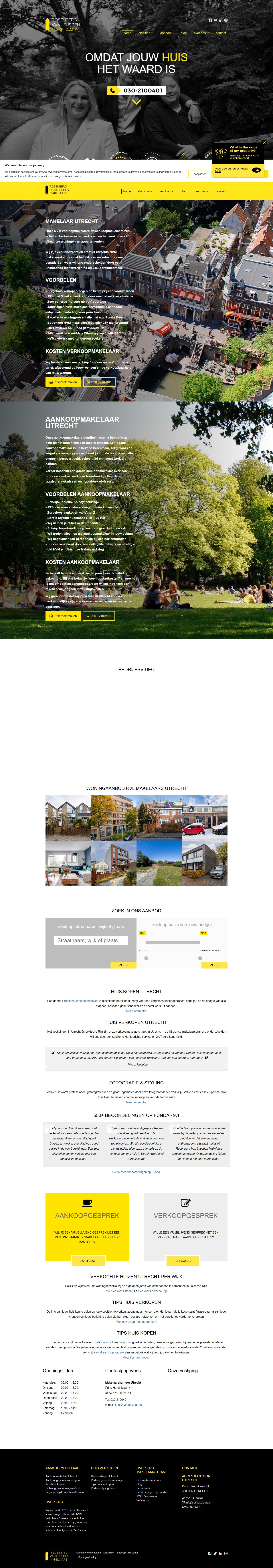 Screenshot van de website van www.rvlmakelaars.nl