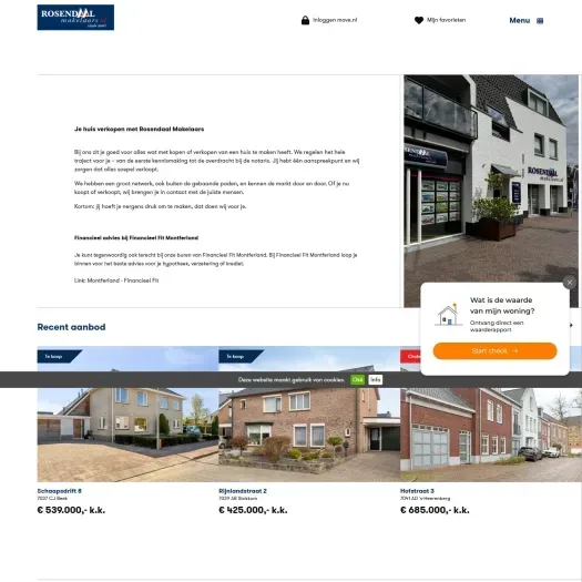 Screenshot van de website van www.rosendaalmakelaars.nl